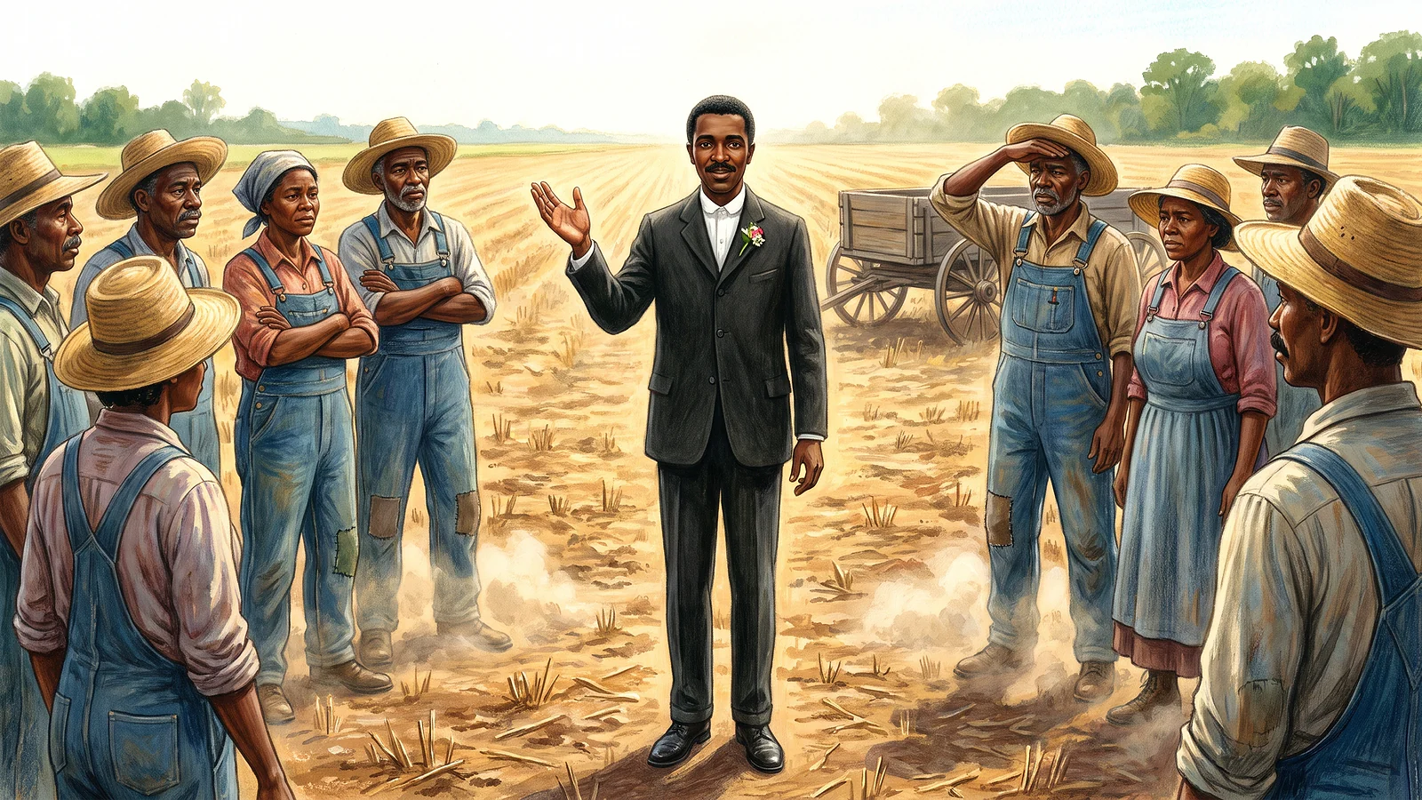 George tells the farmers to stop planting cotton for one year.