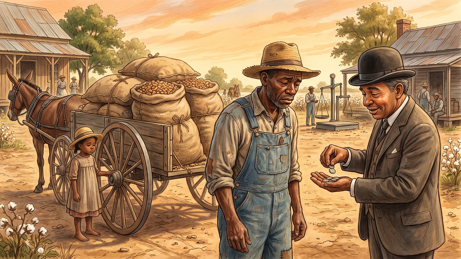 A farmer gets almost nothing for a whole cartload of peanuts.