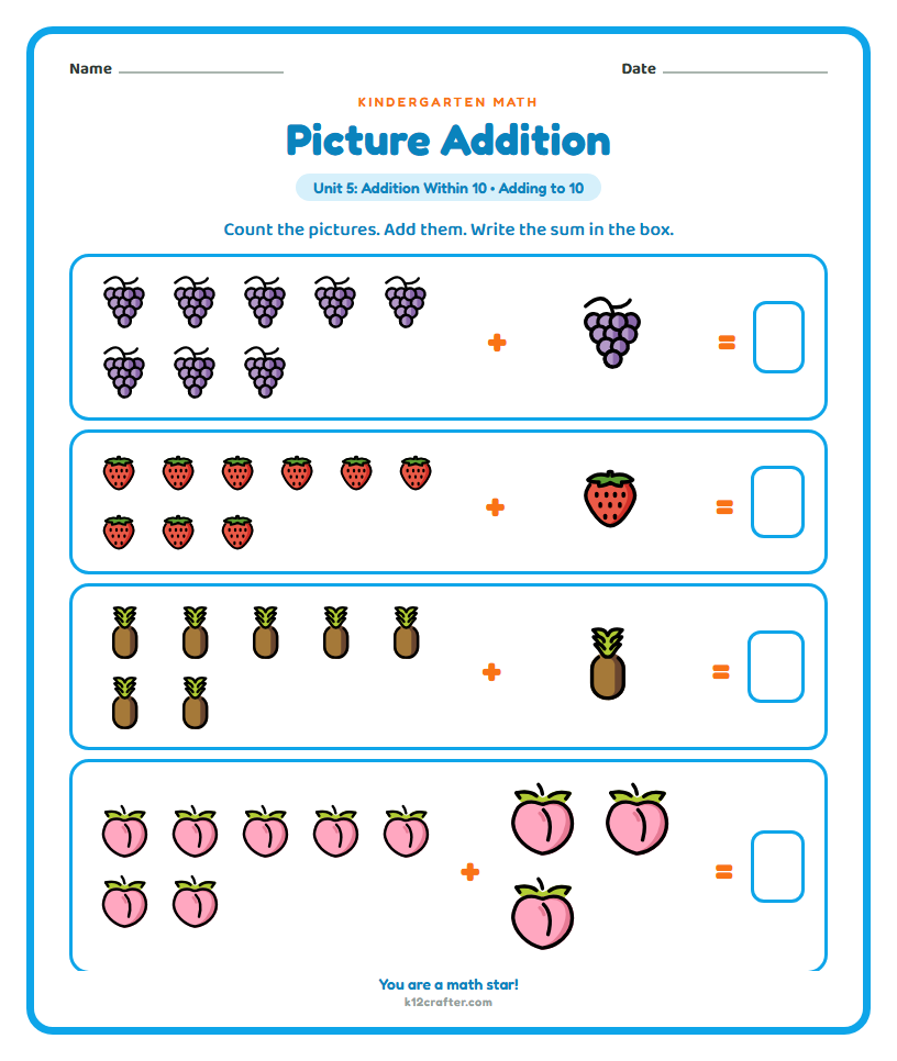 Kindergarten · Picture addition